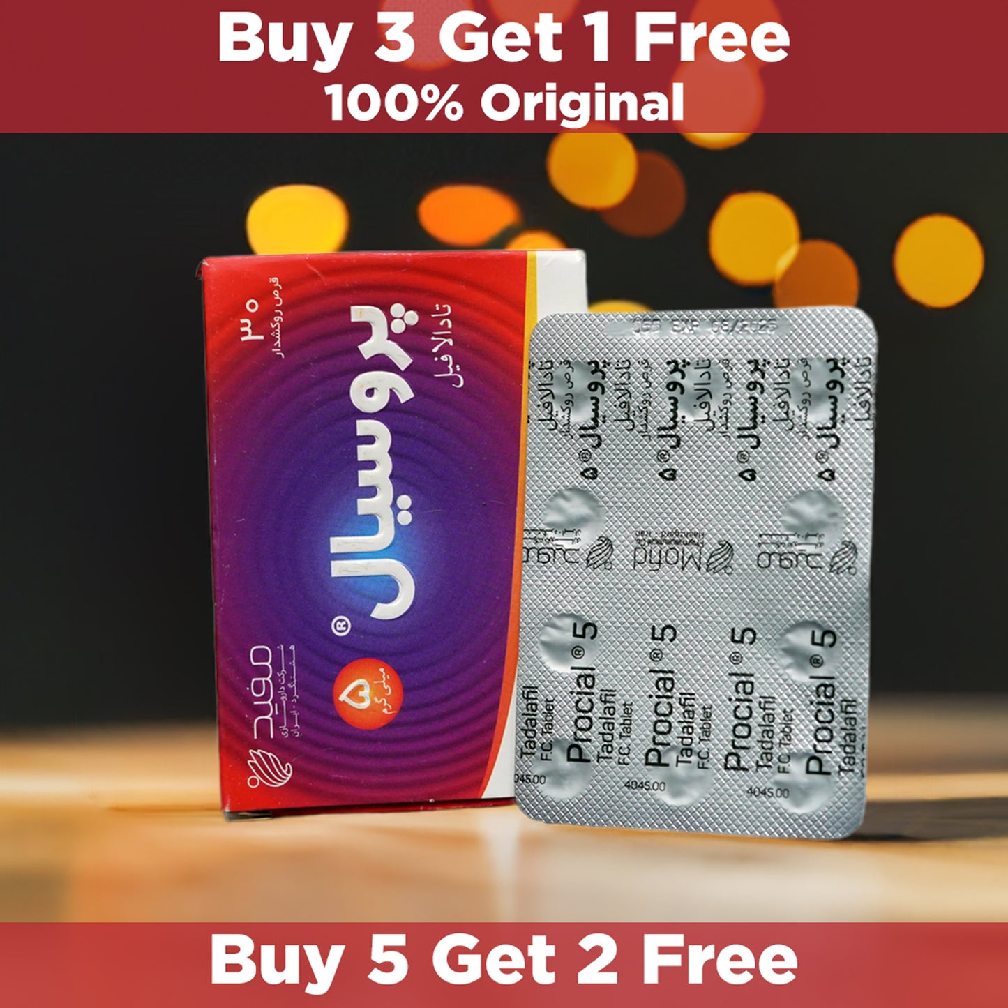 Pr0ci@l 5mg Tada-l@fil Tabs - Original Ci@lis 5mg Alternative | 30 Tablets Pack