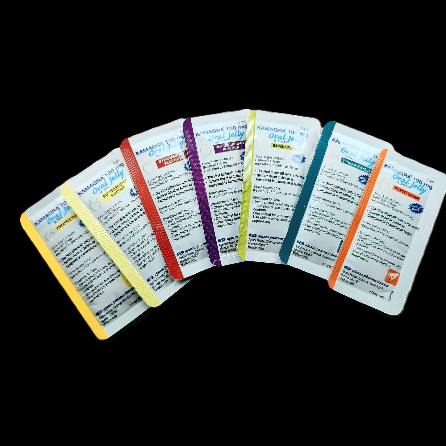 Original Kamagra  Flavored  Jelly 100mg Silden@fil | 7 Sachets