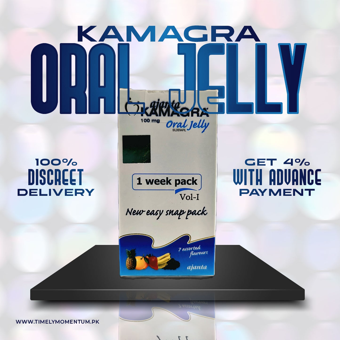 Original Kamagra  Flavored  Jelly 100mg Silden@fil | 7 Sachets