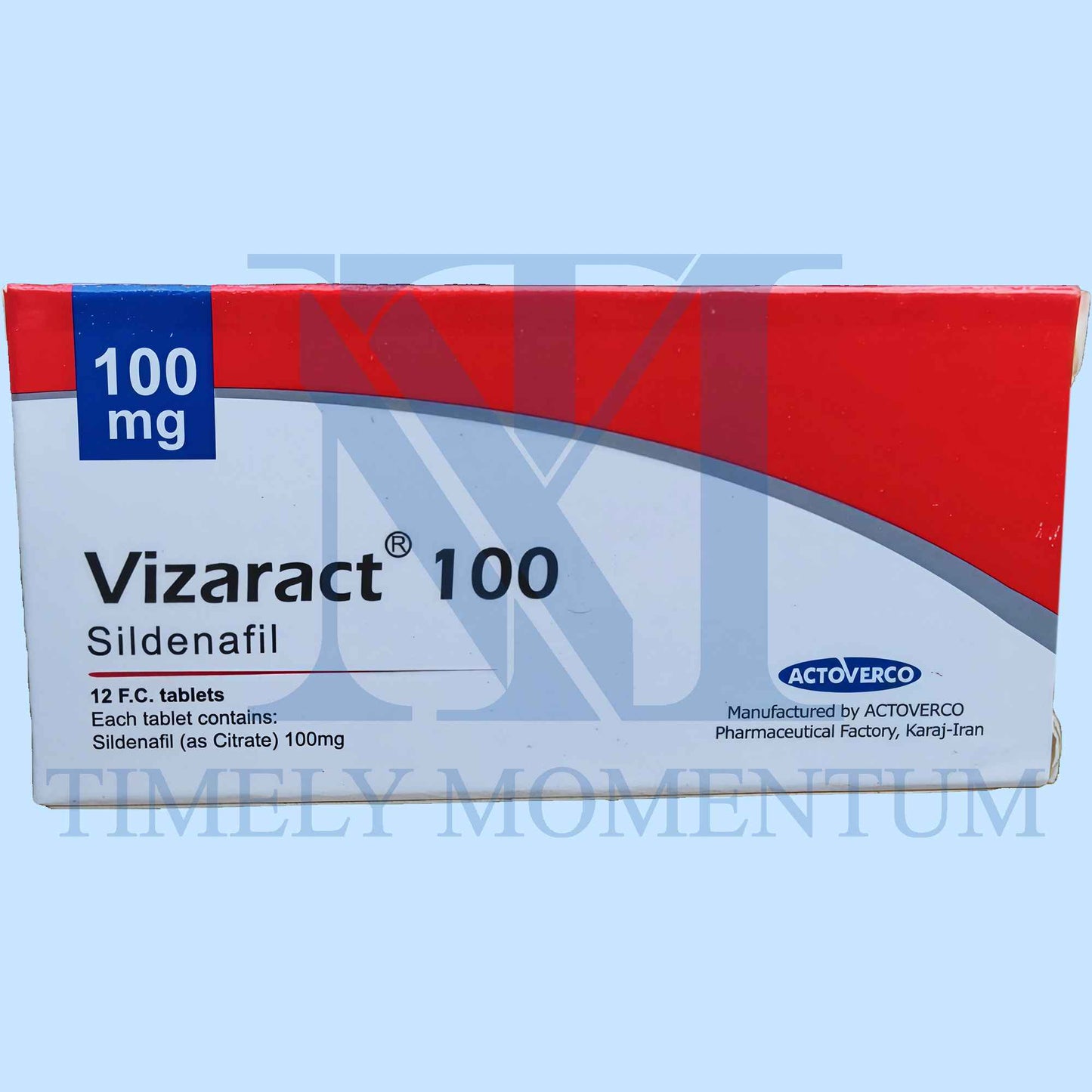 Vizaract 100mg - Imported Pharmaceutical-Grade Sildenafil 100mg (12 Tabs)